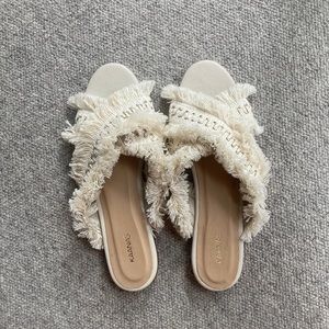 Kaanas Women’s Ibiza Frayed Crisscross Fringe Flat Sandals